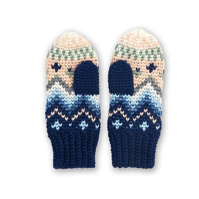 Fair Isle Mittens - Crochet