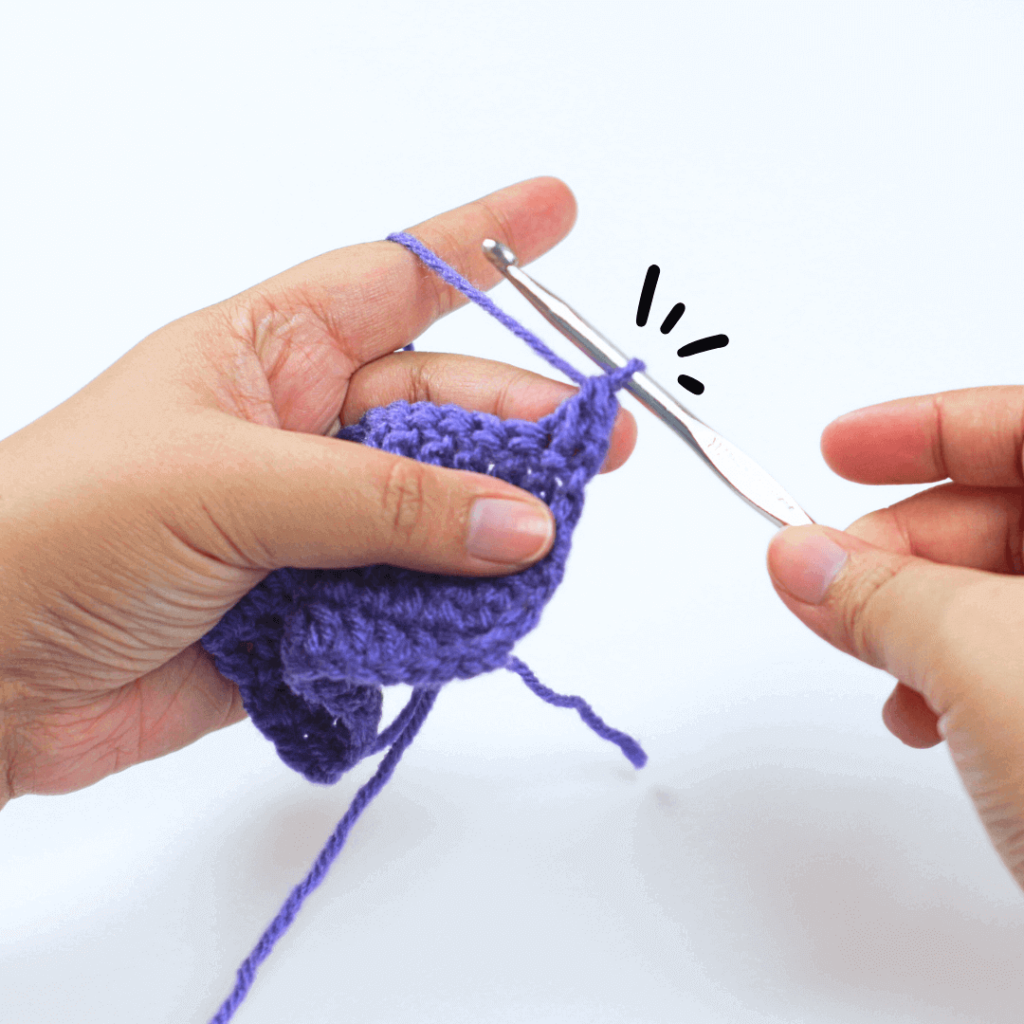 This forms your very first double crochet decrease!