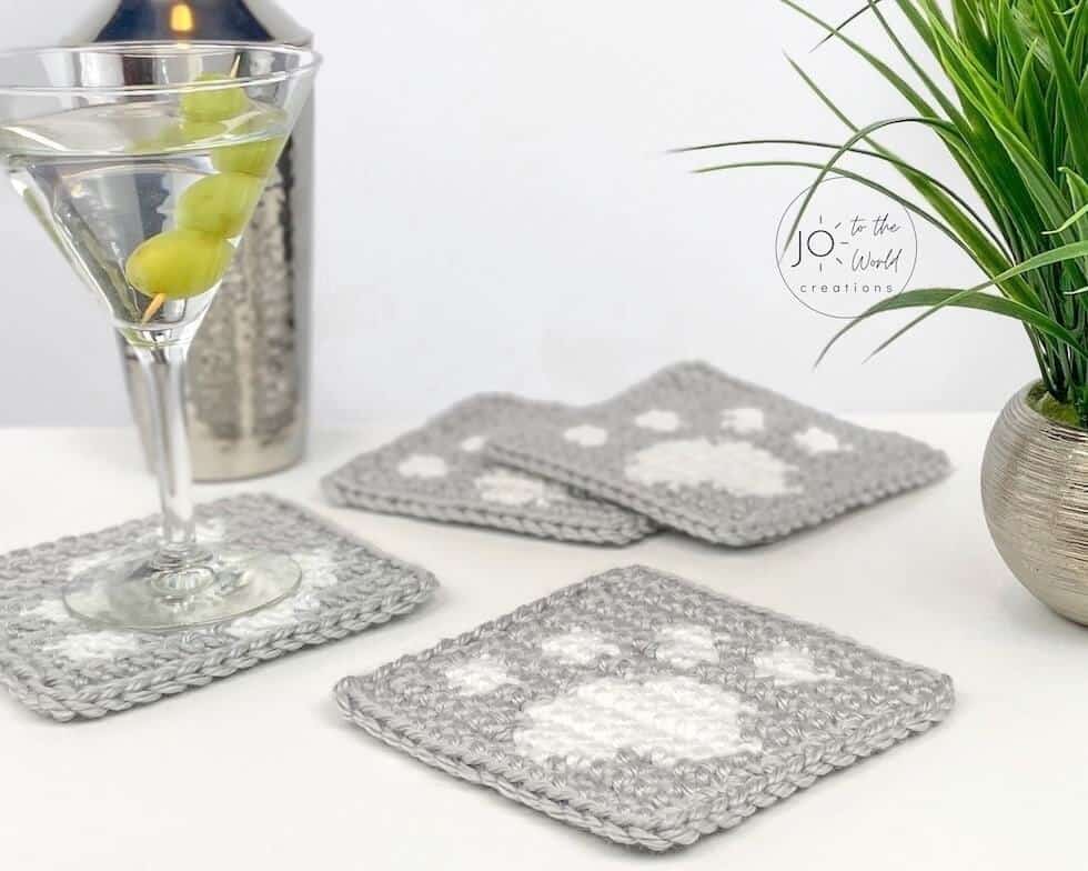 Paw Print Coasters