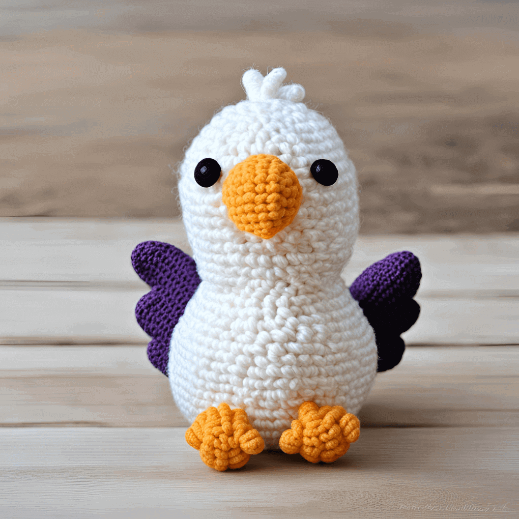 an A.I. generated amigurumi bird