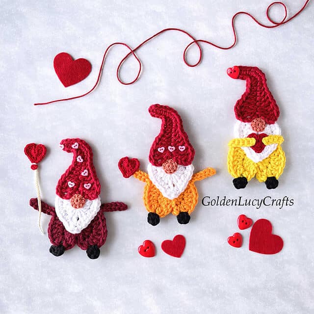 Valentine's Day Gnome Applique