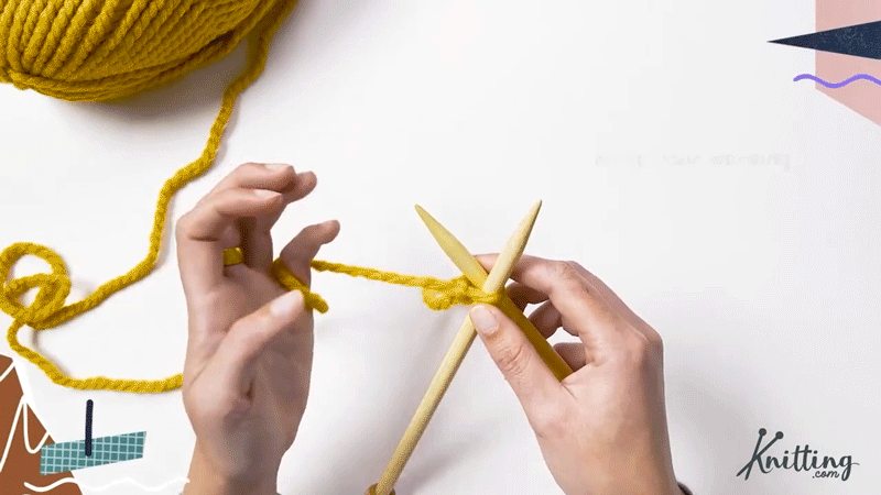 STEP 2

Drape your yarn over your right needle. This is called a "yarn over" or "YO" in knitting patterns.