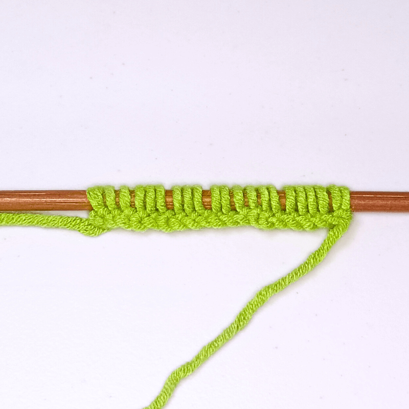 Cast On: The Basic Knitted Cast On

Cast on an odd number of stitches. I'm casting on 21 stitches using the Basic Knit Cast On.