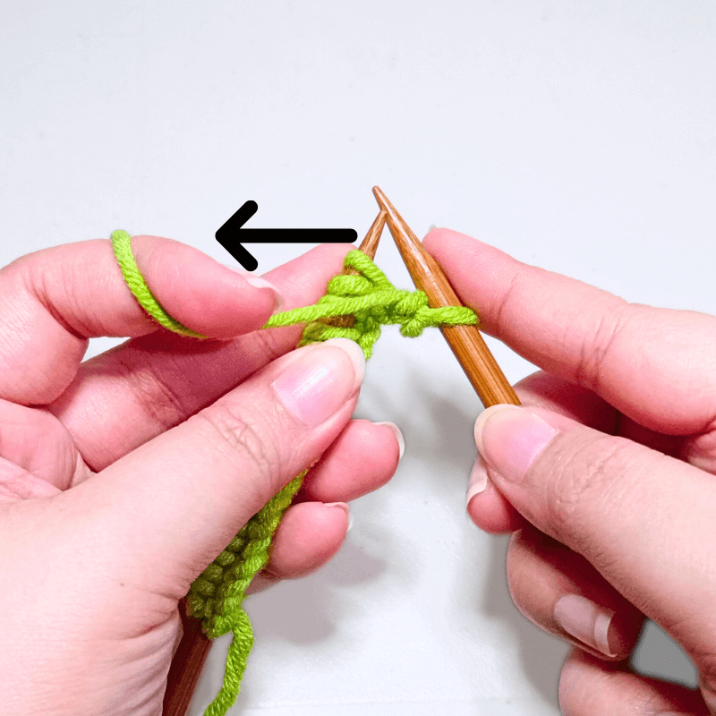 Bring your yarn to the front