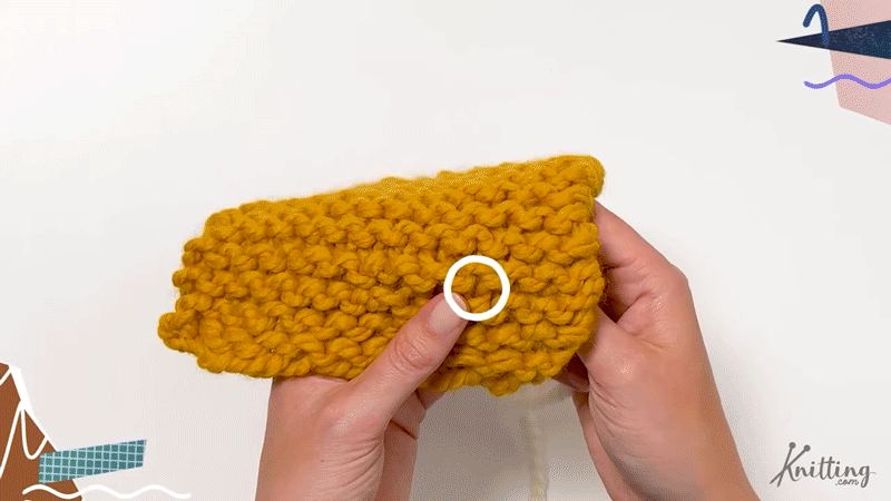 Step 1

Thread one yarn end through your yarn needle and find the closest stitch to the edge you're working on.

(We're working in the middle of the knit fabric with a contrasting yarn color for this tutorial)
