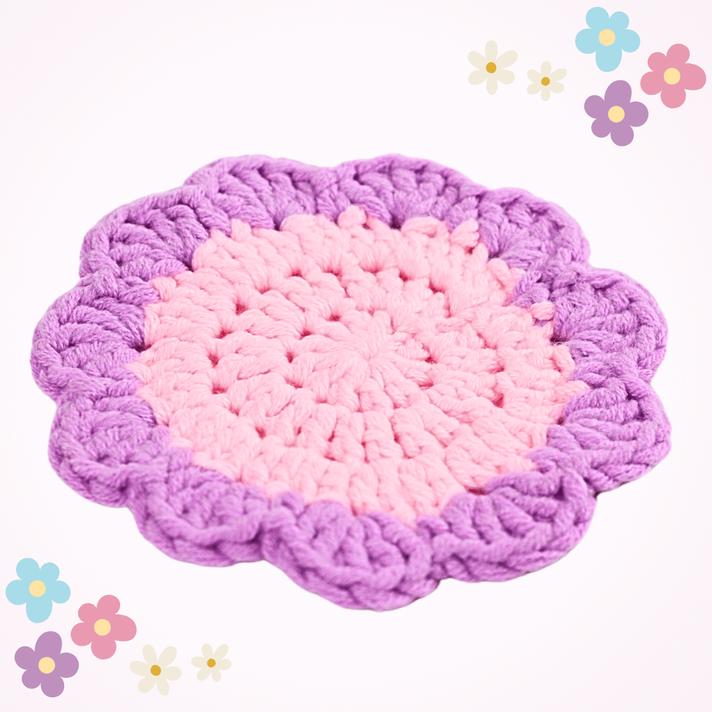 crochet flower coaster pattern