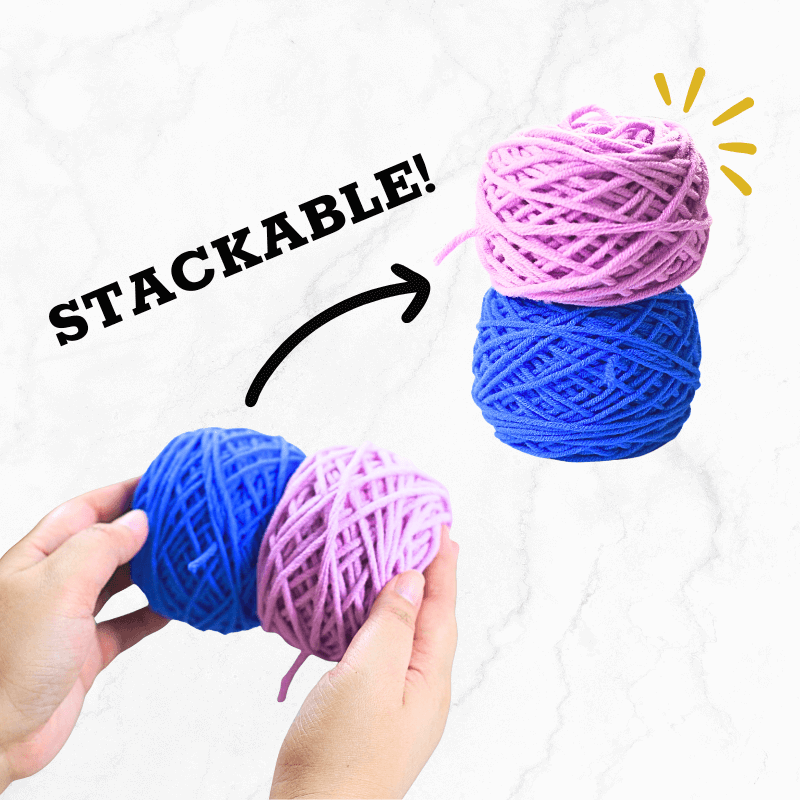 If you ever wonder why it you should bother caking your yarn skeins, here's a perfect reason:

Yarn cakes are easier to stack and store!