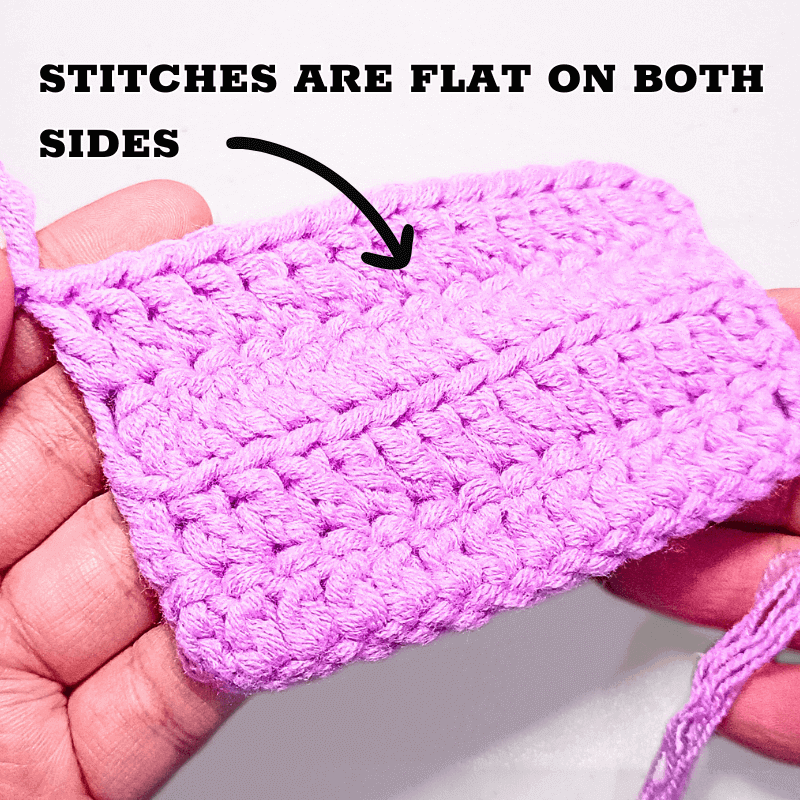 Both sides of flo crochet fabrics tend to be flatter and smoother than blo.