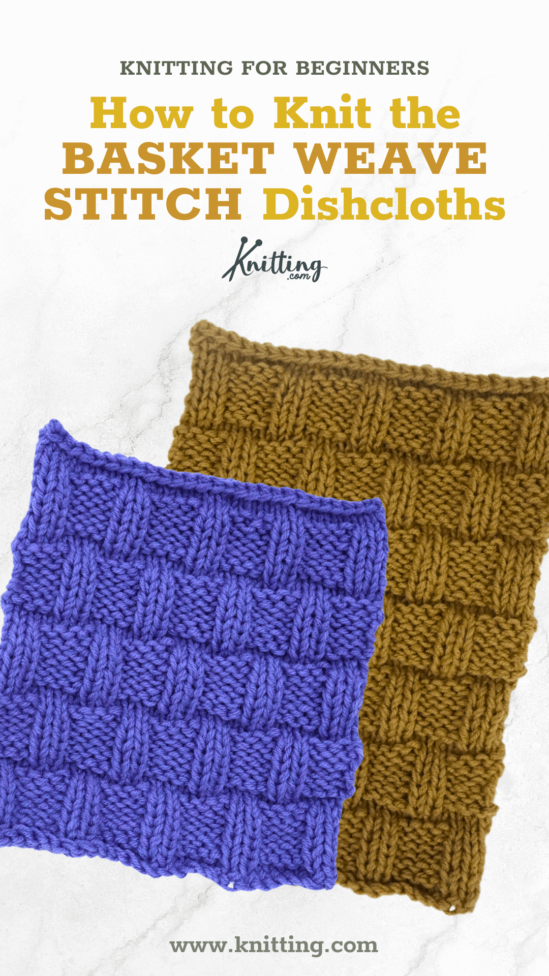 Knit Basket Weave Dishcloth