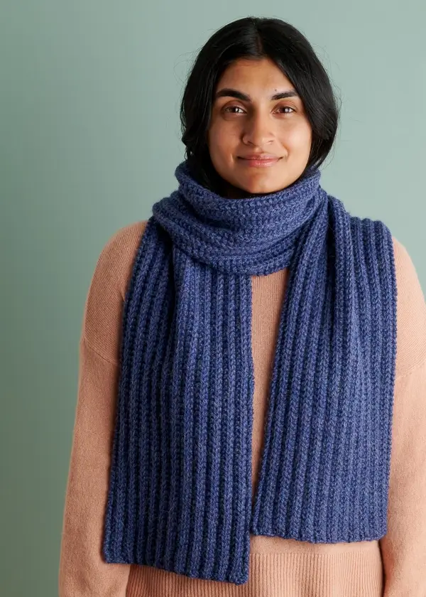No-Purl Ribbed Scarf