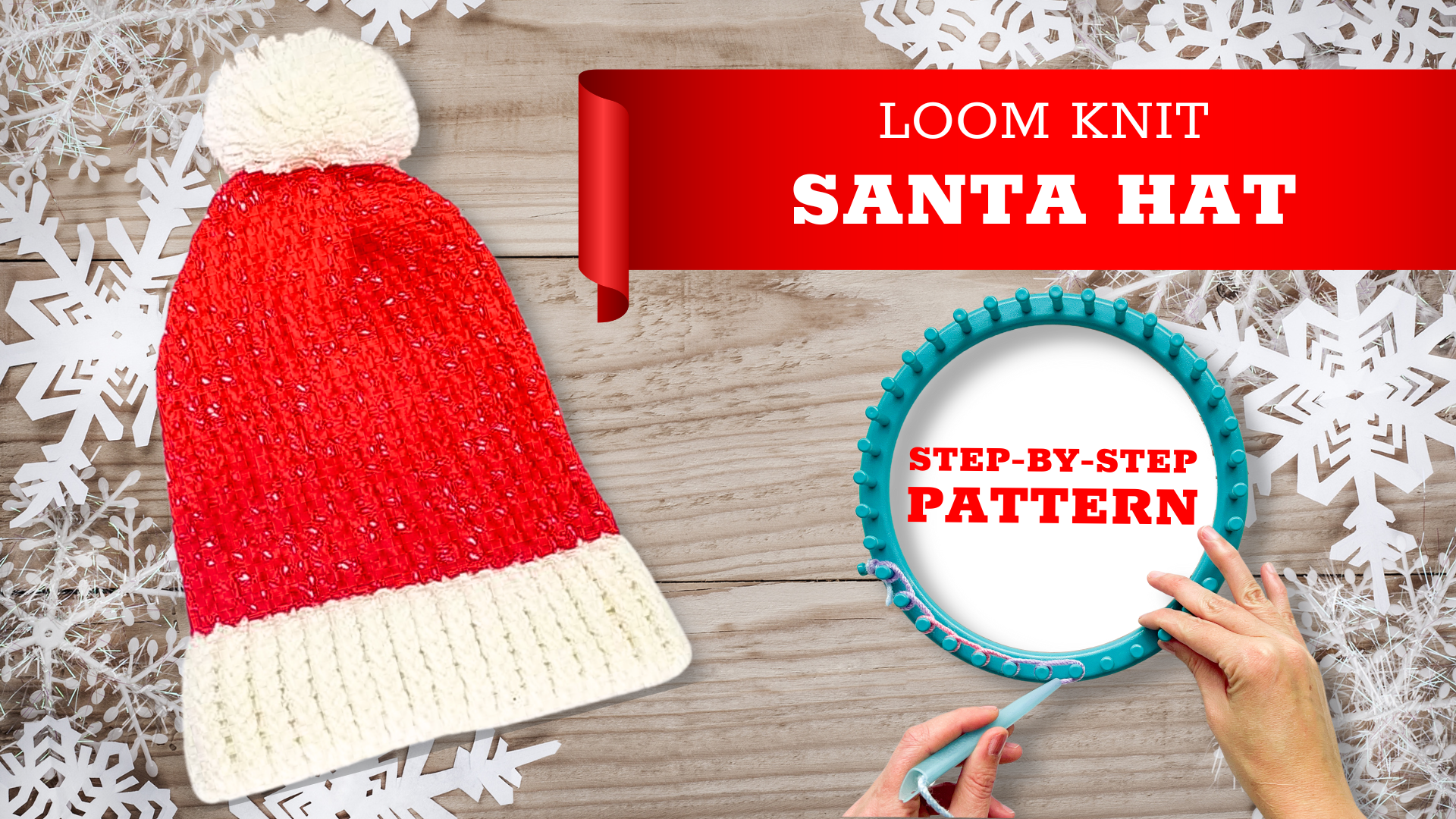 How to Loom Knit a Santa Hat