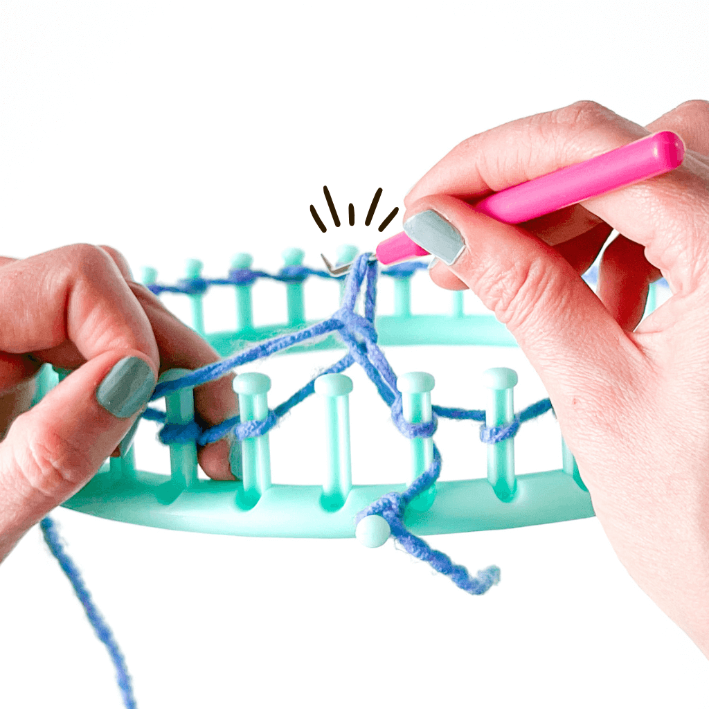 Purl stitch on the loom